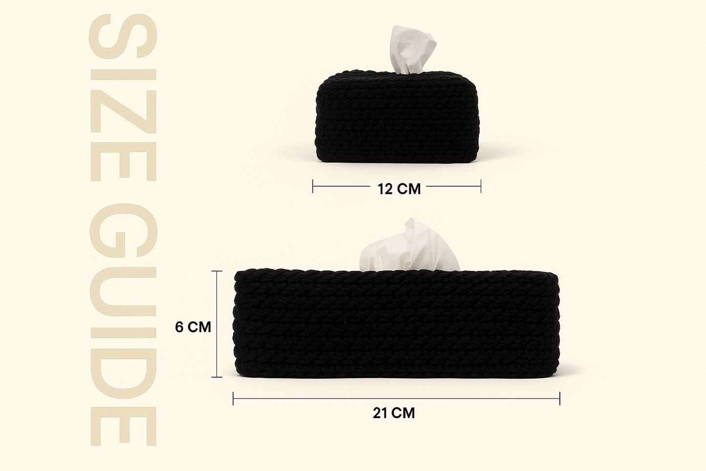 Tissue Box Cover Black