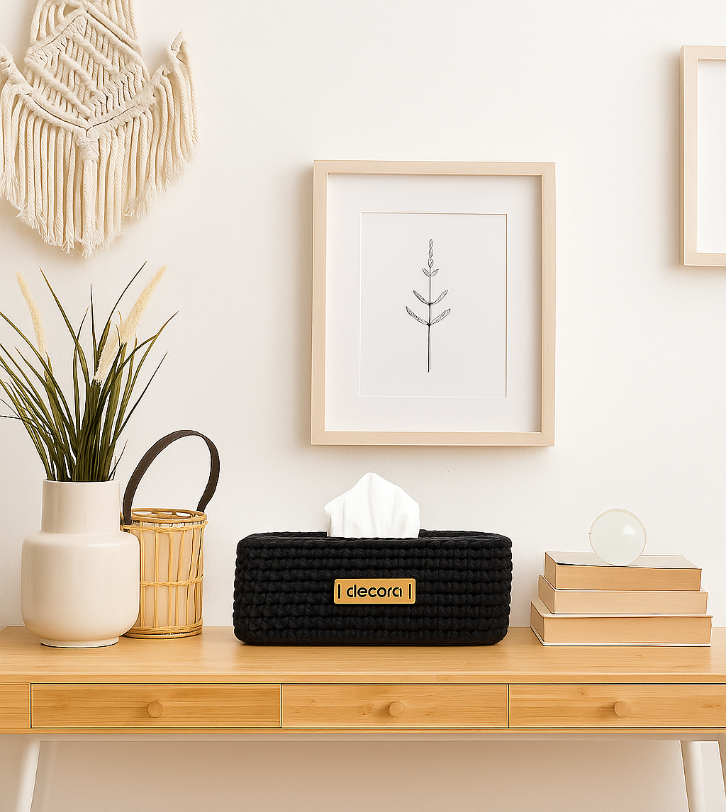Tissue Box Cover Black