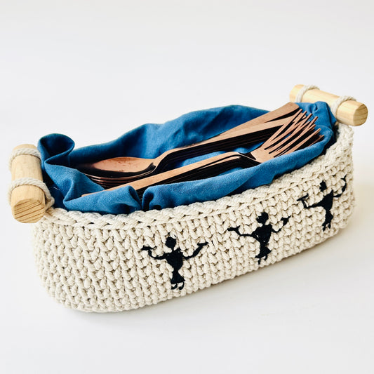 Warli Design - 3 Jar Basket