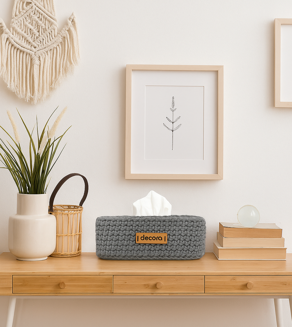 Tissue Box Cover Grey