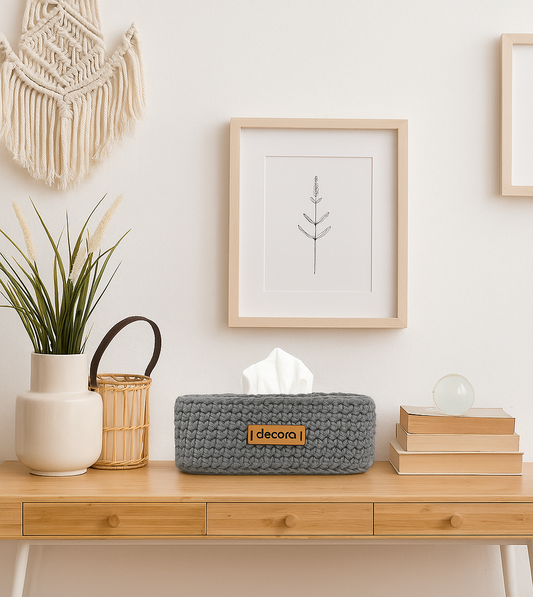 Tissue Box Cover Grey